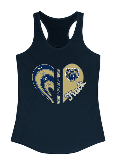 Los Osos Grizzlies Heart Track Women's Tank Top