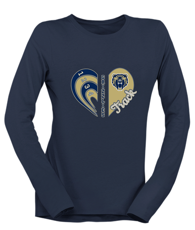 Los Osos Grizzlies Heart Track Women's LS T-Shirt
