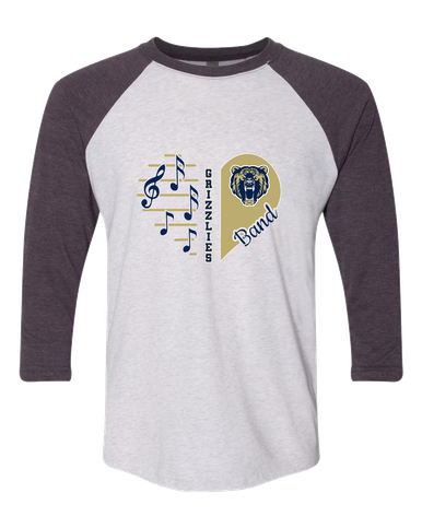 Los Osos Grizzlies Heart Band Women's Baseball T-Shirt