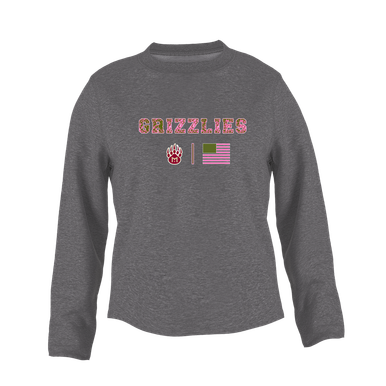 Mission Hills Grizzlies Pink Camo Flag Women's Sweatshirt