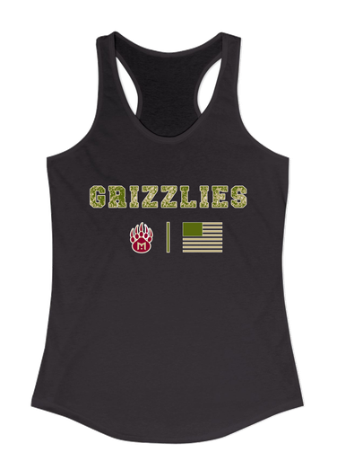 Mission Hills Grizzlies Camo Flag Women's Tank Top