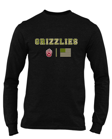 Mission Hills Grizzlies Camo Flag Men's Premium LS T-Shirt