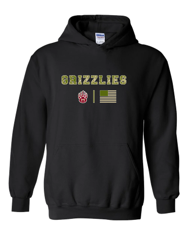 Mission Hills Grizzlies Camo Flag Men's Hoodie