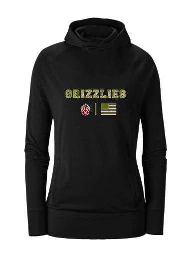Mission Hills Grizzlies Camo Flag Women's Hoodie