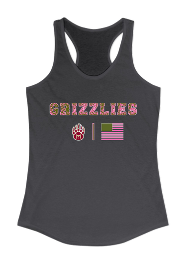 Mission Hills Grizzlies Pink Camo Flag Women's Tank Top