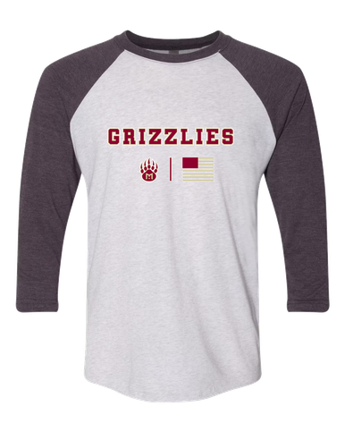 Mission Hills Grizzlies Team Colors Flag Men's Baseball T-Shirt