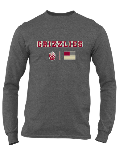 Mission Hills Grizzlies Team Colors Flag Men's Premium LS T-Shirt