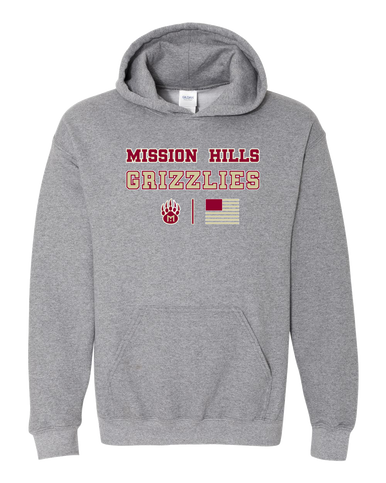 Mission Hills Grizzlies Spirit Flag Men's Hoodie