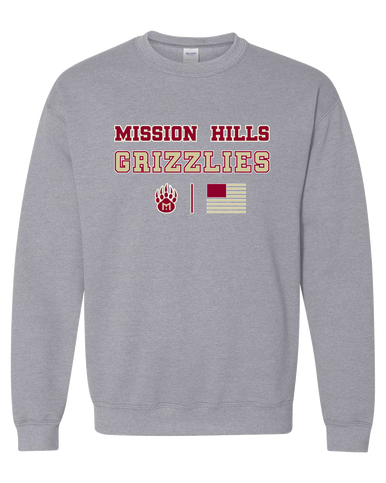 Mission Hills Grizzlies Spirit Flag Men's Sweatshirt