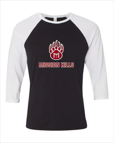 Mission Hills Grizzlies Mascot #2 Women's Baseball T-Shirt