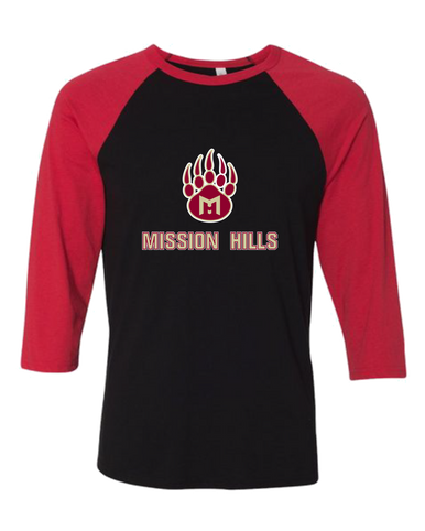 Mission Hills Grizzlies Mascot #2 Men's Baseball T-Shirt