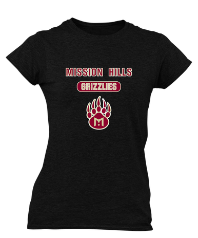 Mission Hills Grizzlies Mascot #3 Women's SS T-Shirt
