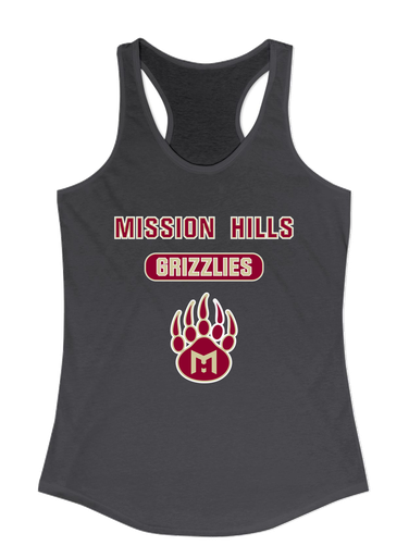 Mission Hills Grizzlies Mascot #3 Women's Tank Top