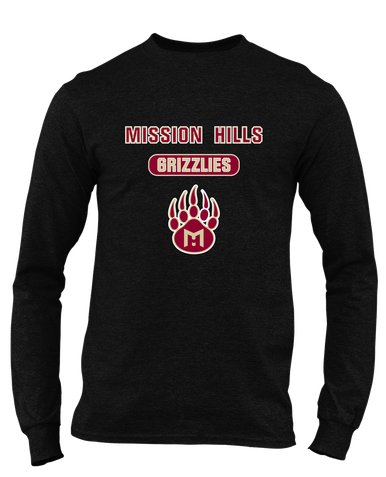 Mission Hills Grizzlies Mascot #3 Men's LS T-Shirt