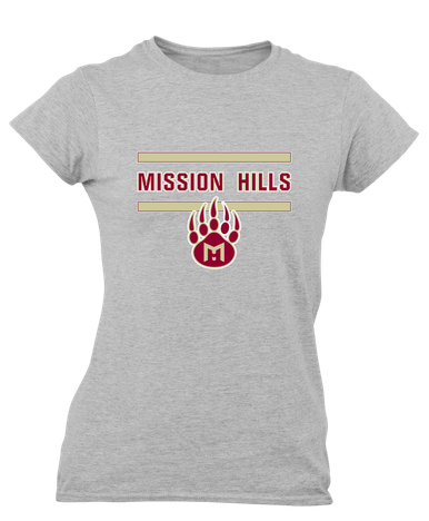 Mission Hills Grizzlies Mascot #4 Women's SS T-Shirt