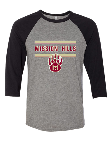 Mission Hills Grizzlies Mascot #4 Men's Baseball T-Shirt