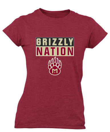 Mission Hills Grizzlies Nation #1 Women's Premium SS T-Shirt