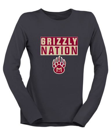 Mission Hills Grizzlies Nation #1 Women's Premium LS T-Shirt