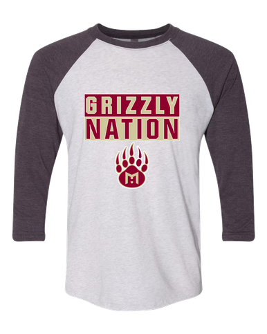Mission Hills Grizzlies Nation #1 Women's Baseball T-Shirt