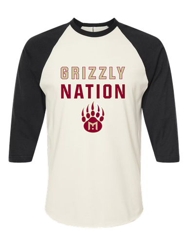 Mission Hills Grizzlies Nation #2 Women's Baseball T-Shirt
