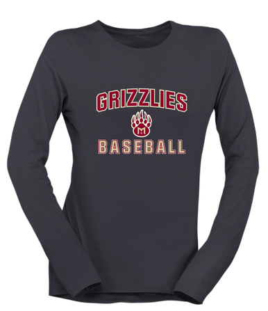 Mission Hills Grizzlies Baseball #1 Women's Premium LS T-Shirt