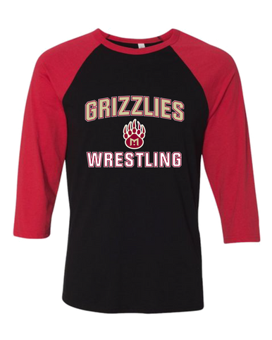 Mission Hills Grizzlies Wrestling Women's Baseball T-Shirt