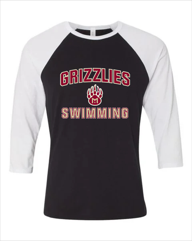 Mission Hills Grizzlies Swimming Women's Baseball T-Shirt