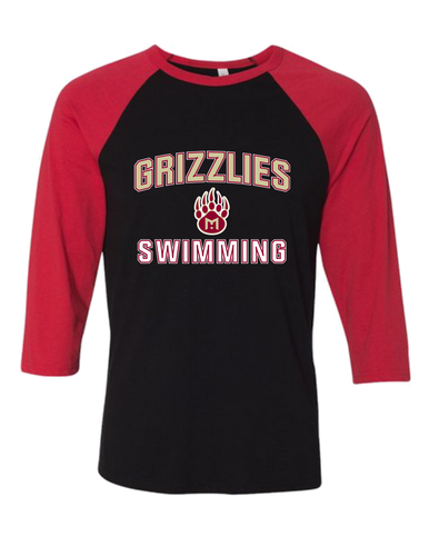 Mission Hills Grizzlies Swimming Men's Baseball T-Shirt