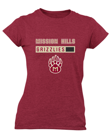 Mission Hills Grizzlies Mascot #7 Women's SS T-Shirt