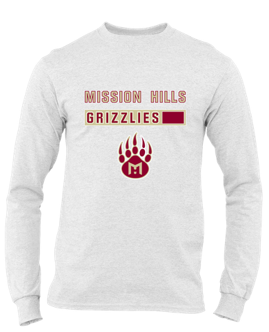 Mission Hills Grizzlies Mascot #7 Men's LS T-Shirt