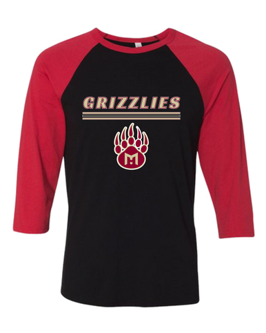Mission Hills Grizzlies Mascot #8 Women's Baseball T-Shirt