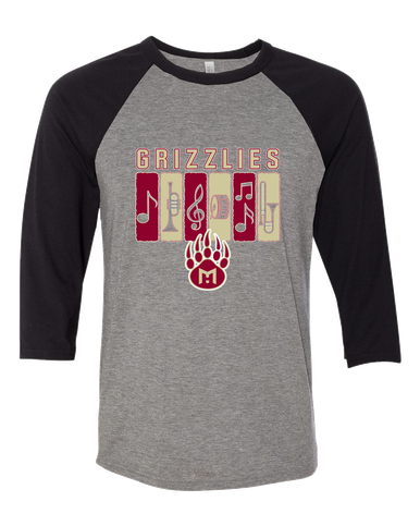 Mission Hills Grizzlies Band # 2 Women's Baseball T-Shirt
