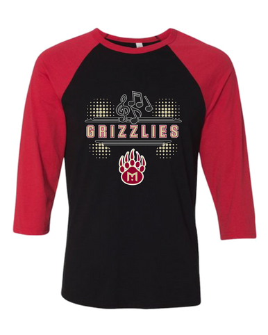 Mission Hills Grizzlies Band # 3 Men's Baseball T-Shirt