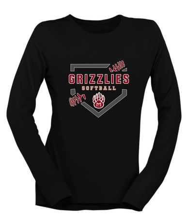 Mission Hills Grizzlies Softball #2 Women's LS T-Shirt