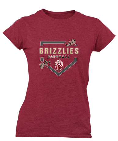 Mission Hills Grizzlies Softball #2 Women's Premium SS T-Shirt