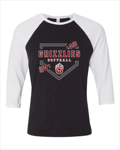 Mission Hills Grizzlies Softball #2 Women's Baseball T-Shirt