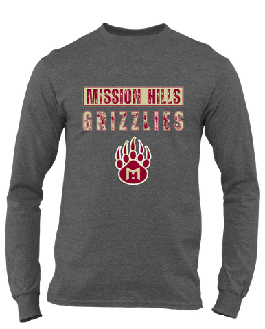Mission Hills Grizzlies Mascot #9 Men's LS T-Shirt