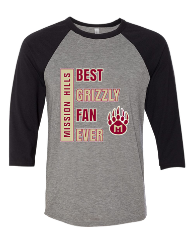Mission Hills Grizzlies Best Grizzly Fan Men's Baseball T-Shirt