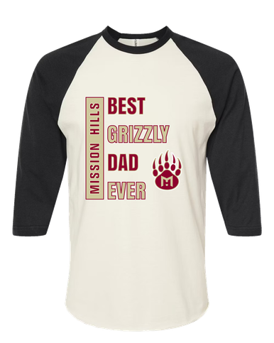 Mission Hills Grizzlies Best Grizzly Dad Men's Baseball T-Shirt
