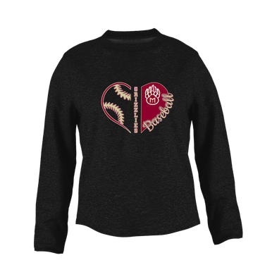Mission Hills Grizzlies Heart Baseball Women's Sweatshirt
