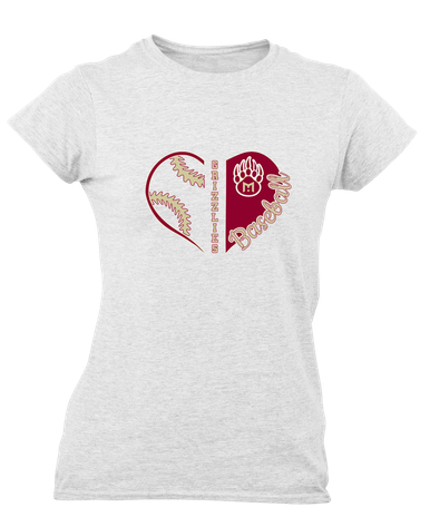 Mission Hills Grizzlies Heart Baseball Women's SS T-Shirt