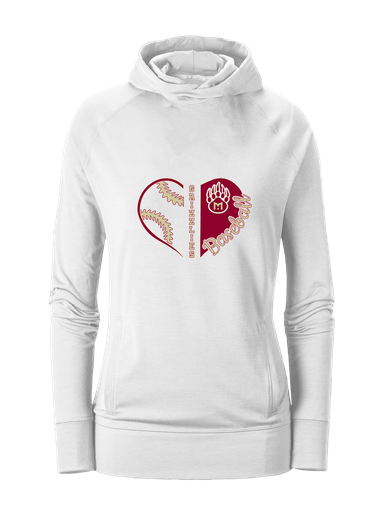 Mission Hills Grizzlies Heart Baseball Women's Hoodie
