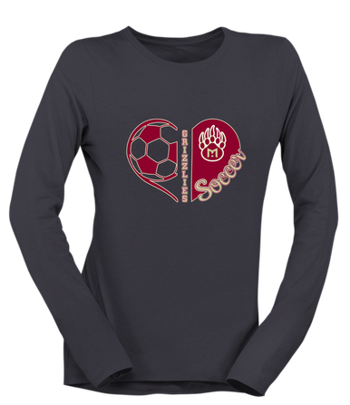 Mission Hills Grizzlies Heart Soccer Women's Premium LS T-Shirt