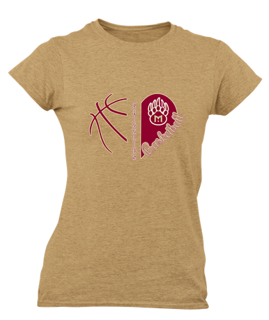 Mission Hills Grizzlies Heart Basketball Women's Premium SS T-Shirt