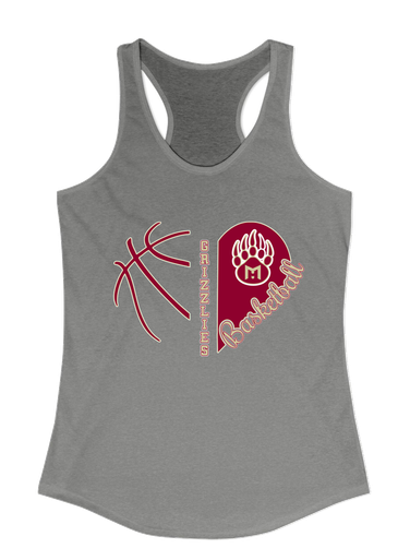 Mission Hills Grizzlies Heart Basketball Women's Tank Top