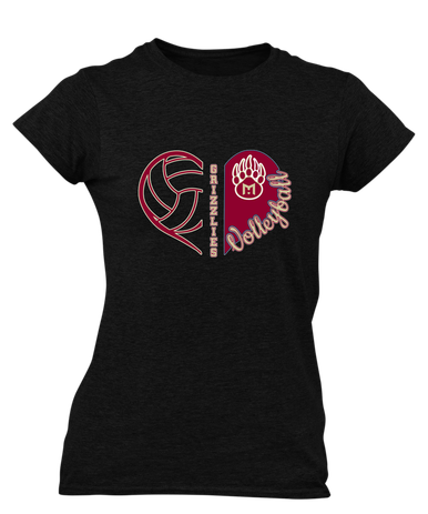 Mission Hills Grizzlies Heart Volleyball Women's SS T-Shirt