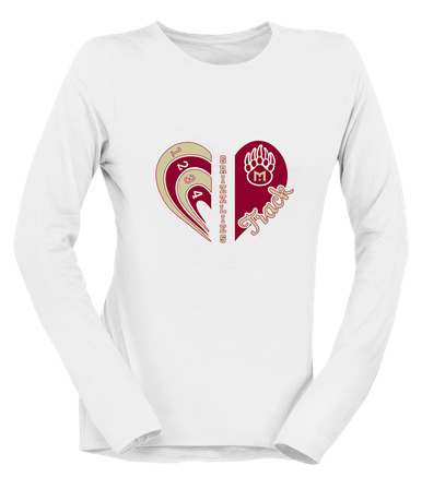 Mission Hills Grizzlies Heart Track Women's LS T-Shirt