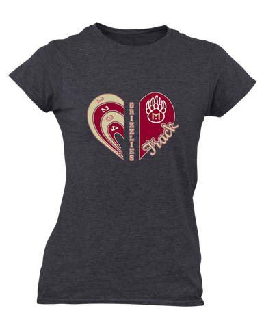 Mission Hills Grizzlies Heart Track Women's SS T-Shirt