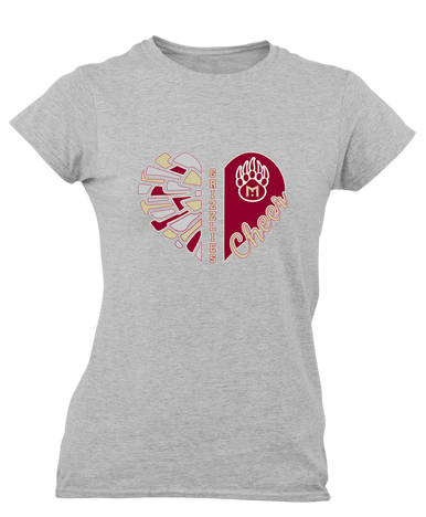 Mission Hills Grizzlies Heart Cheer Women's SS T-Shirt