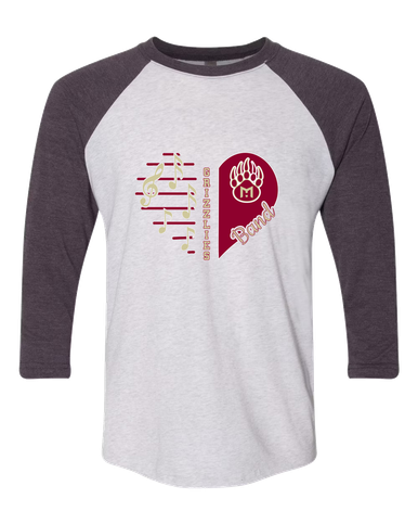 Mission Hills Grizzlies Heart Band Women's Baseball T-Shirt